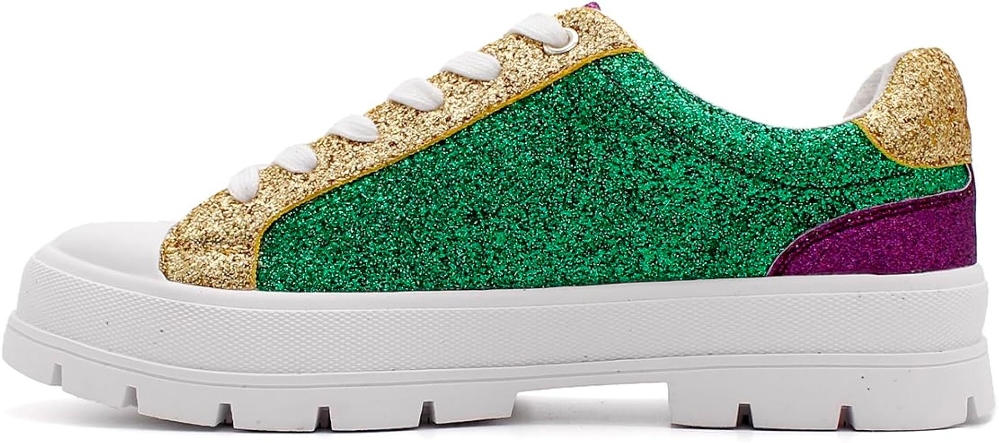 Laforst Mardi Gras Women's Glitter Nonslip Sneaker Shiny Sequin Shoes | Amazon (US)