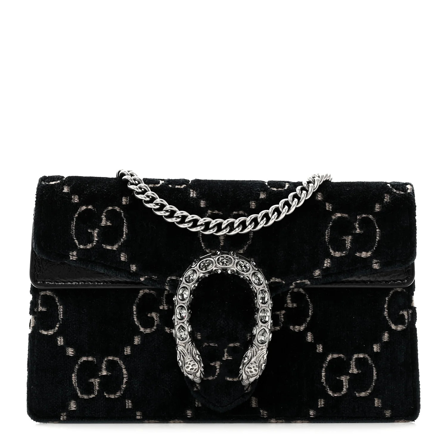 Velvet GG Monogram Super Mini Dionysus Shoulder Bag Blue Beige Black | FASHIONPHILE (US)