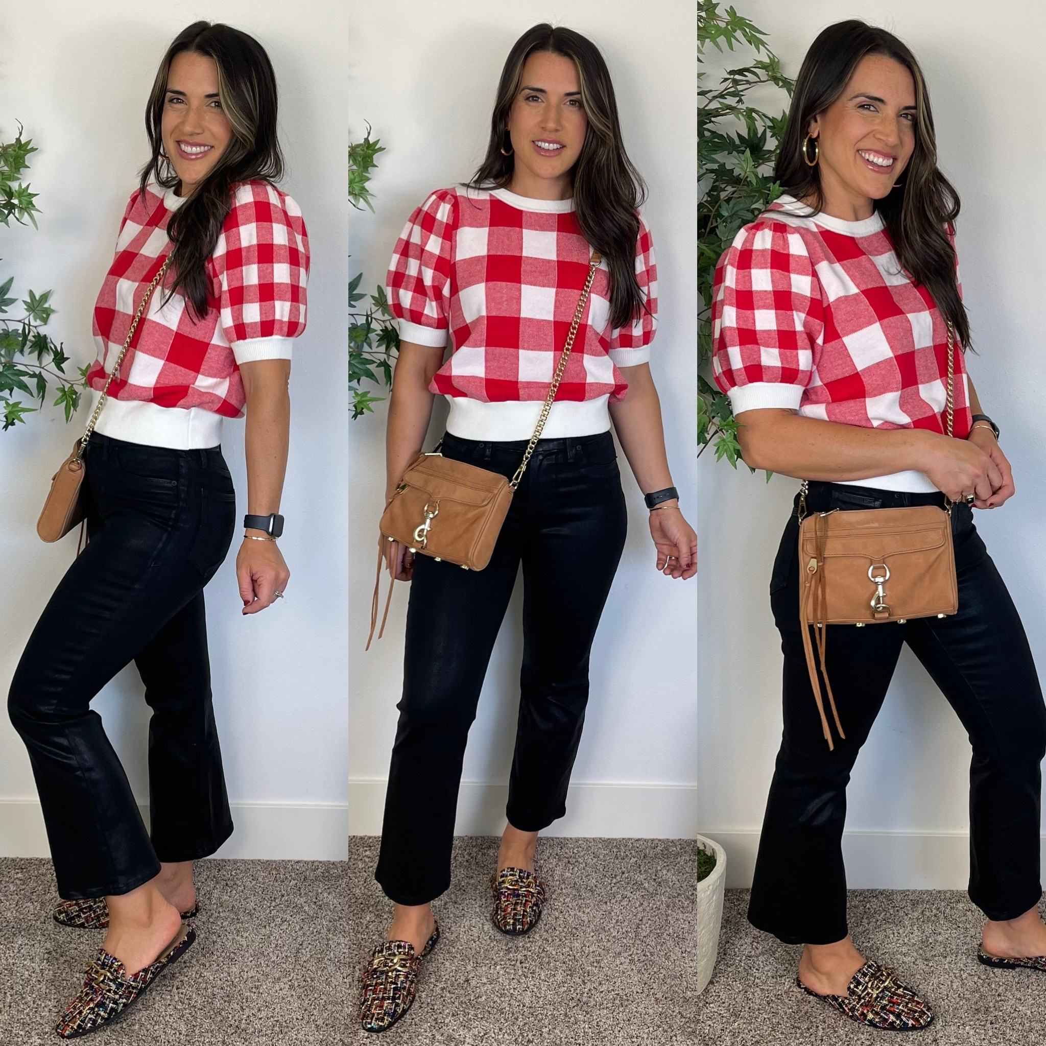 Feminine style | N. Sale | Nordstrom Anniversary Sale | Cropped bootcut jeans | gingham sweater | work wear | mules | good American | Steve Madden | crossbody bag | puff sleeve sweater | short sleeve sweater | fall style | fashion | outfit ideas 

Top fits true to size 
Jeans I went true to size. Size up one if between sizes. 
Sized up .5 in miles. 


#LTKSeasonal #LTKBacktoSchool #LTKxNSale