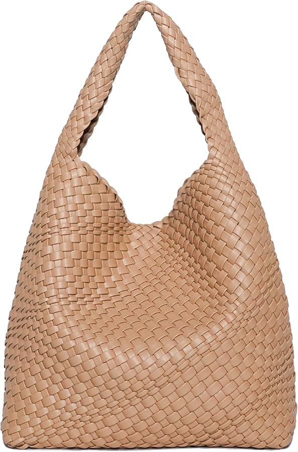 NEWBELLA Woven Bags for Women PU Leather Fashion Top-handle Shoulder Bag Large Hobo Tote Bag | Amazon (CA)
