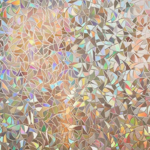 rabbitgoo Window Privacy Film Rainbow Film Decorative Window Sticker, 3D Static Stained Glass Cli... | Amazon (US)