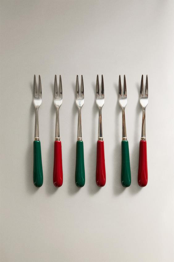 SET OF CERAMIC CHRISTMAS APPETIZER SKEWERS (SET OF 6) | Zara US