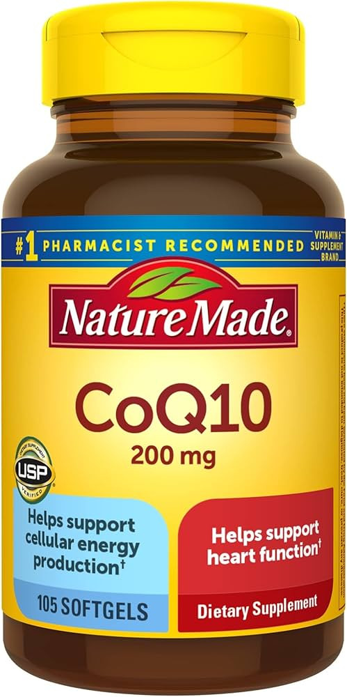 Nature Made CoQ10 200mg, Dietary Supplement for Heart Health Support, 105 Softgels, 105 Day Suppl... | Amazon (US)