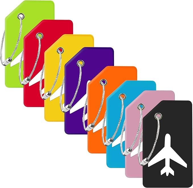 8 Pack Silicone Luggage Tag for Suitcases with Stainless Loop, TSA Approved, Privacy Protection T... | Amazon (US)
