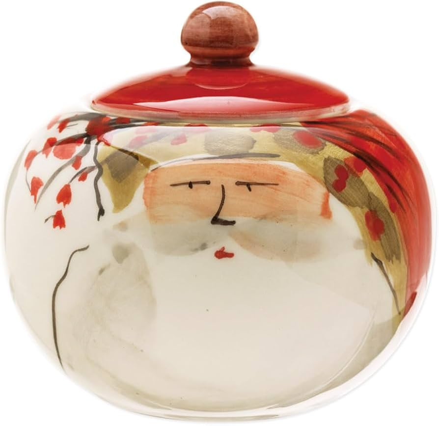 Vietri Old St. Nick Sugar Bowl with Lid, 4" Earthenware Coffee Bar Essentials, Cube/Packet Contai... | Amazon (US)