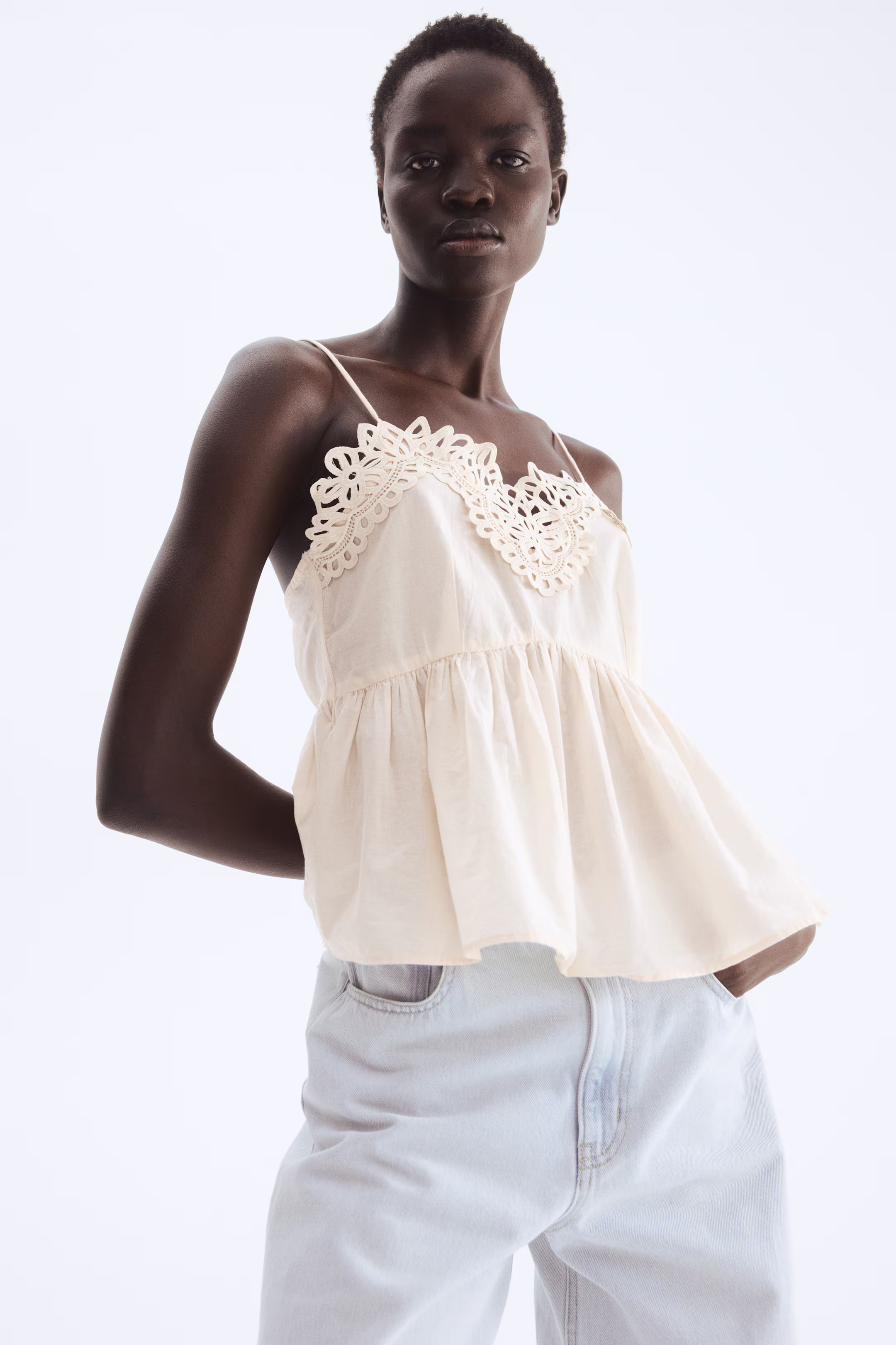 Lace-Trimmed Strappy Top | H&M (US + CA)