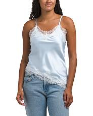 Lace Trim Satin Top | TJ Maxx