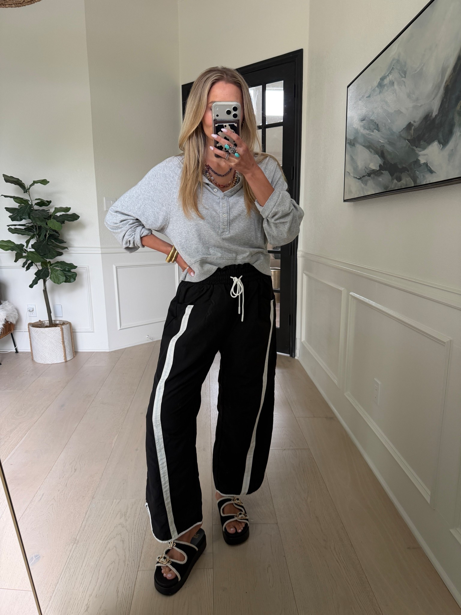 Today’s OOTD ✨ sporty chic vibes with these FP Movement inspired track pants that are 50% off making them under $15 🤯

I’m wearing size medium (up one size) in the pants and size small (my tts) in the top.

5’5” // 120 lbs 

#LTKootd #LTKSaleAlert #LTKTravel