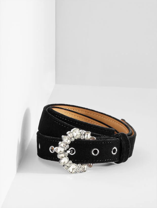 Embellished Crescent Buckle Belt | Talbots