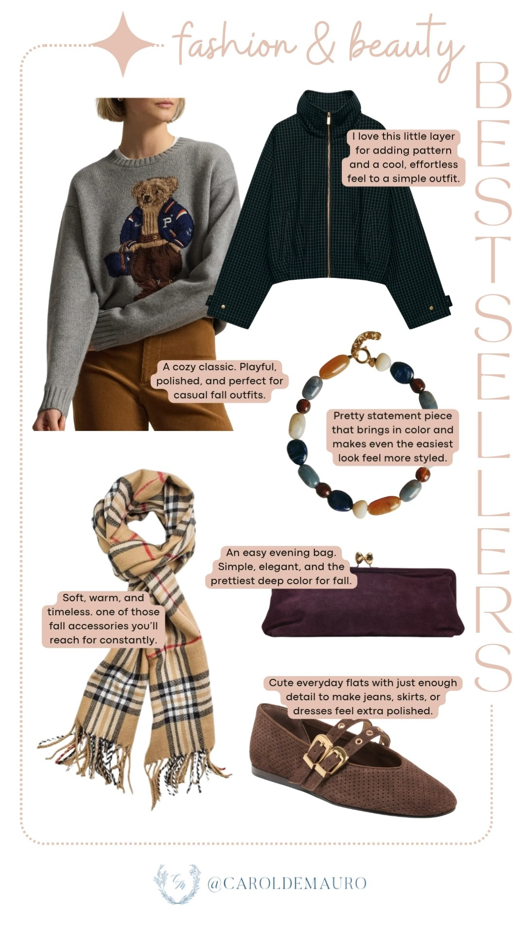 This week's most loved fashion picks! A plaid jacket, statement bracelet, and cozy bear sweater that followers keep coming back for.

follower favorites, fashion bestsellers, plaid scarf, mary jane flats, evening clutch bag, weekly fashion favorites

#LTKootd