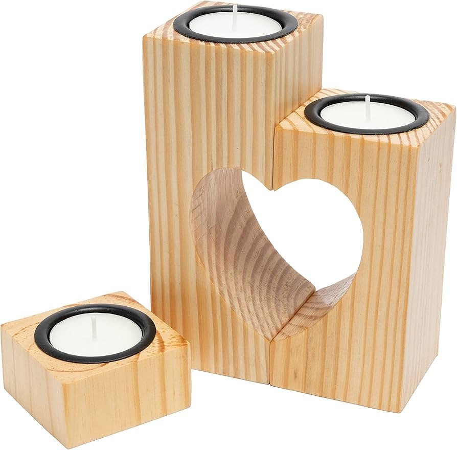 TBFM Heart Tealight Candle Holder – Set of 3 Handmade Decorative Candle Holders | Unique Gifts ... | Amazon (US)