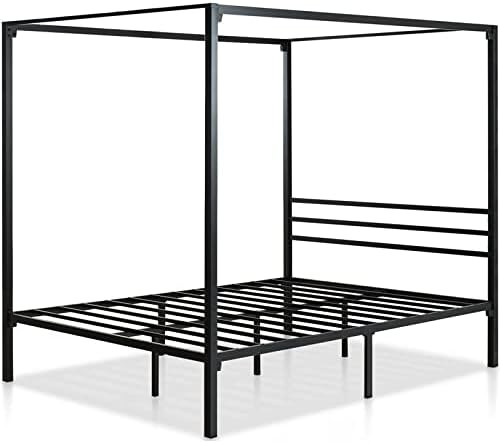 ZINUS Patricia Black Metal Canopy Platform Bed Frame / Mattress Foundation with Steel Slat Suppor... | Amazon (US)