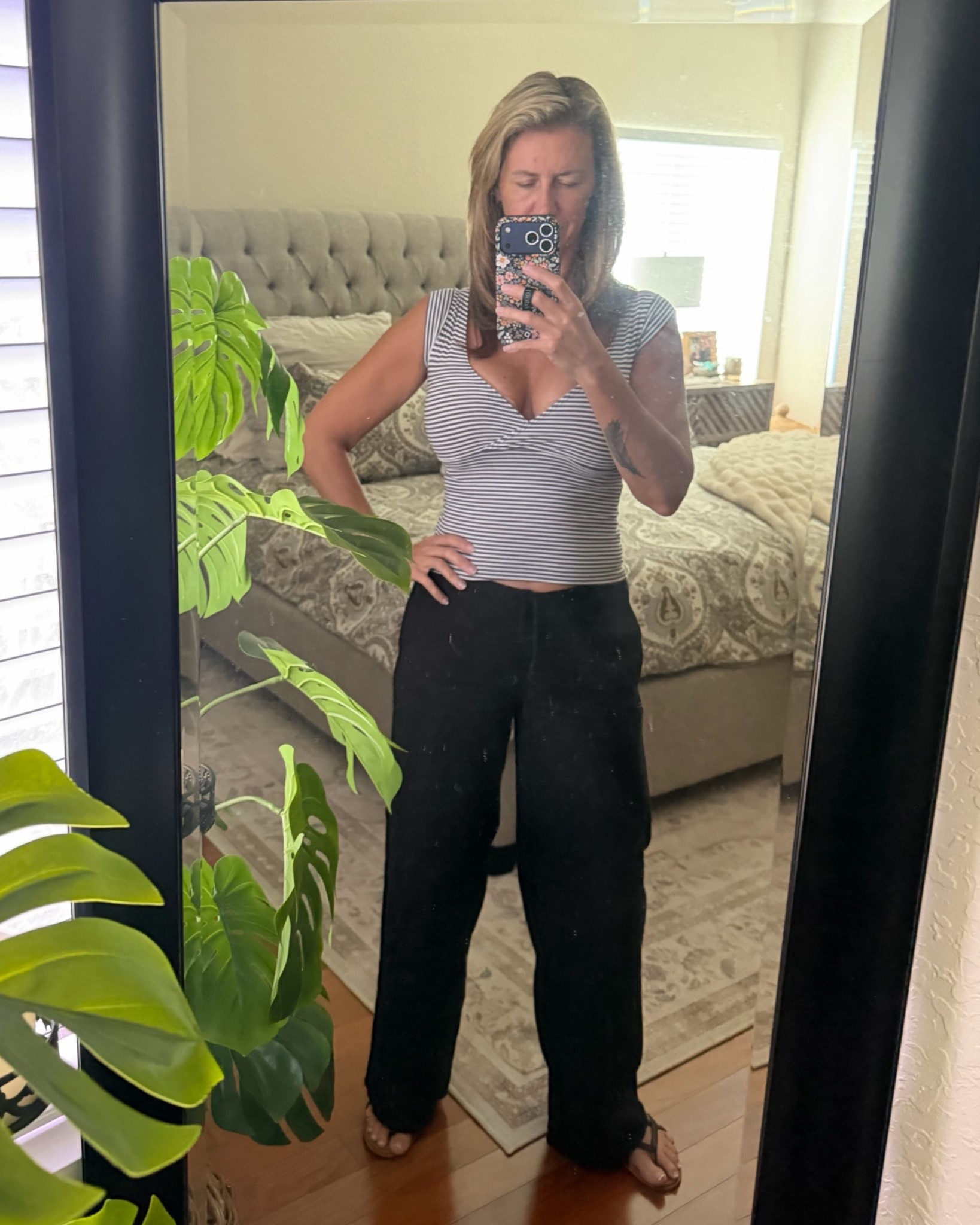 Striped top with black linen pants can’t wait for cooler temps been a hot summer #linen #fallstyle #stripedtop

#LTKgrwm #LTKootd #LTKOver40