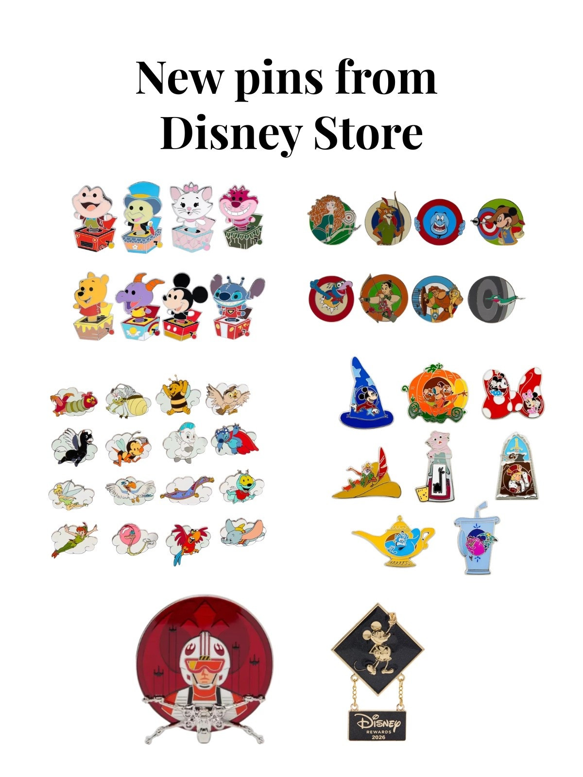 New pins from Disney Store! They released lots of mystery pin packs this week 📌

#LTKTravel #LTKSeasonal