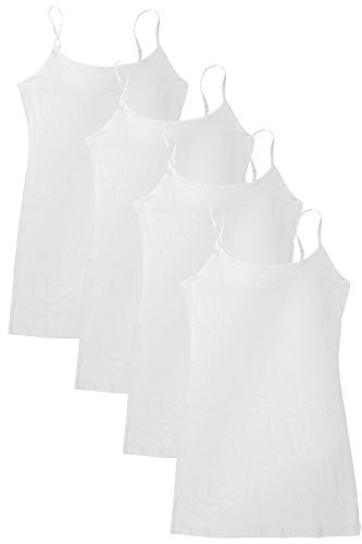 4 Pack: Active Basic Cami Tanks in Many Colors - White, White, White, White, Medium | Amazon (US)