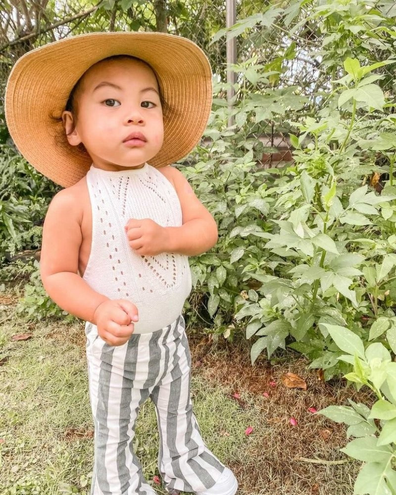 Blakely Boho Bell Bottoms - Gray Stripes | Bailey's Blossoms