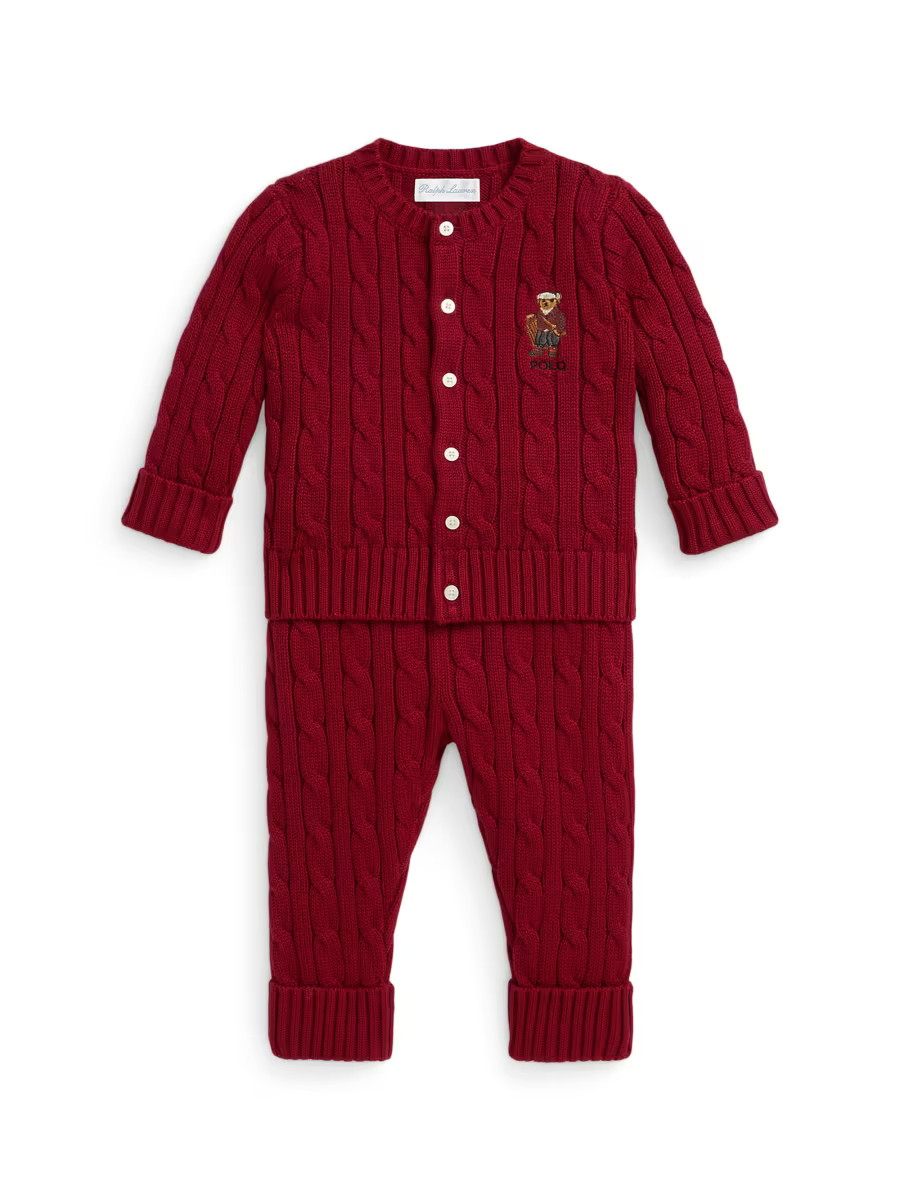 Polo Ralph Lauren Baby Boy's Cotton Knit Cardigan &amp; Pants Set | Saks Fifth Avenue | Saks Fifth Avenue