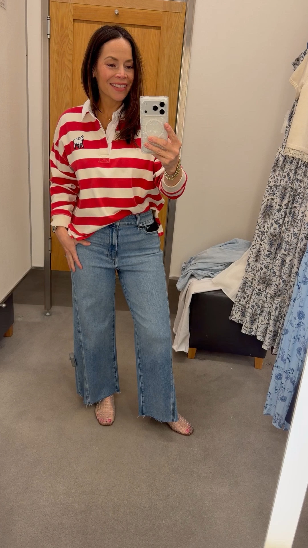 Cutest rugby polo top and jeans for sporty moms. Love the red & white top. This also comes with a whistle because we need to get the kids' attention sometimes 😂❣️

#LTKPetite #LTKmomlife #LTKootd