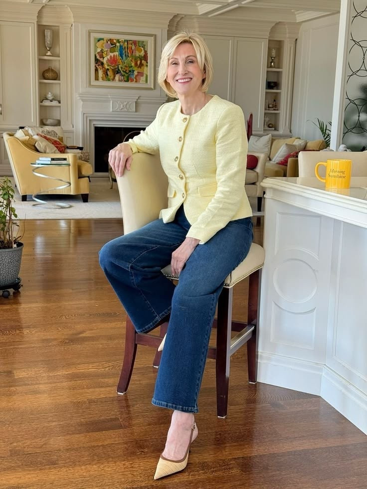 A little sunshine in outfit form ☀️💛

This yellow collarless tweed jacket from Macy’s instantly brightens the mood — it’s that perfect mix of classic and playful that makes getting dressed feel fun again. I paired it with high rise wide leg jeans for an easy, modern silhouette, and finished it off with stiletto pumps to add just the right touch of polish.

Chic, cheerful, and a little bit extra in the best way ✨


#LTKOver40 #LTKSeasonal #LTKootd