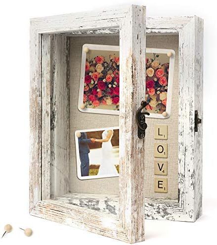 Amazon.com - LotFancy 8x10 Rustic Shadow Box, Wood Box Picture Frame, Deep Display Case for Medal... | Amazon (US)
