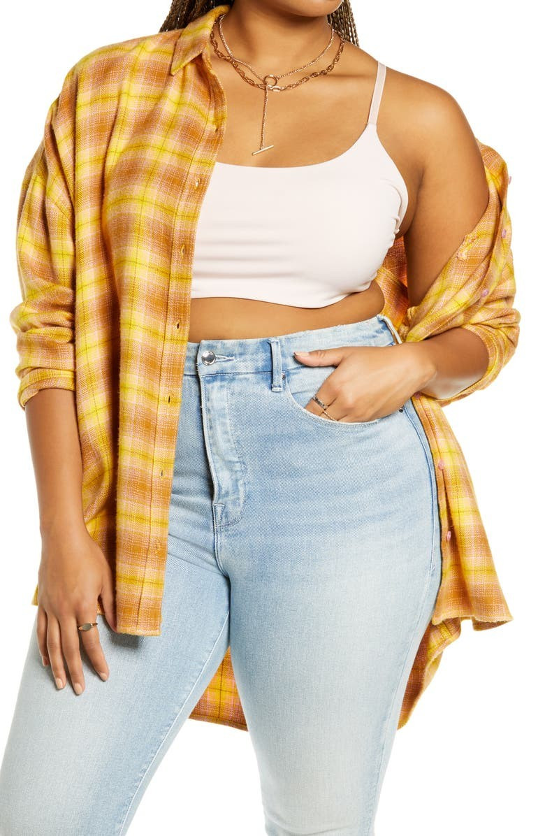 Boyfriend Plaid Flannel Button-Up Shirt | Nordstrom | Nordstrom
