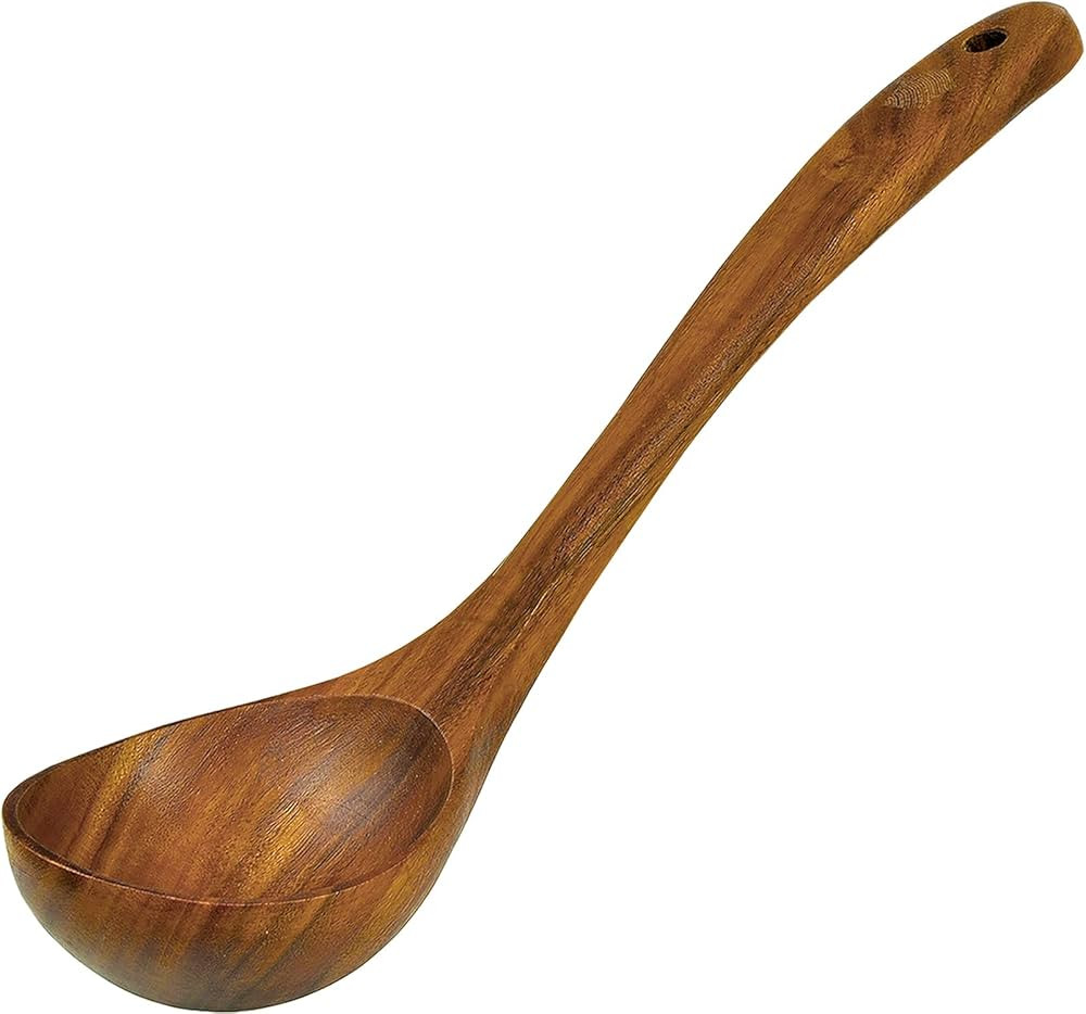 Wooden Ladle for Cooking, Soup Spoon Ladle – Teak Wooden Serving Spoon, 12.4″ Handle, Medium ... | Amazon (US)