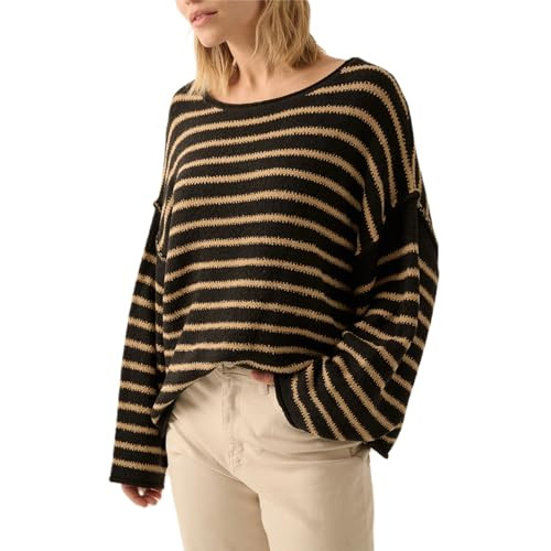 FOMOYUU Women Oversized Striped Sweater Color Block Knit Long Sleeve Sweatshirt Loose Pullover Y2... | Amazon (US)