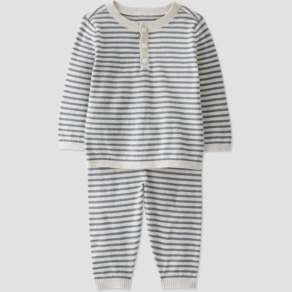 Little Planet by Carter’s Baby 2pc Striped Top and Bottom Set - Heather Gray | Target