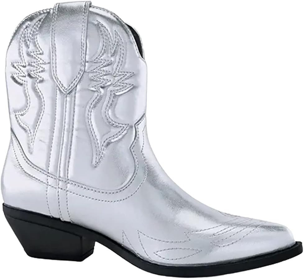 Soda Women Cowgirl Cowboy Western Stitched Ankle Boots Pointed Toe Short Booties Rigging-S | Amazon (US)
