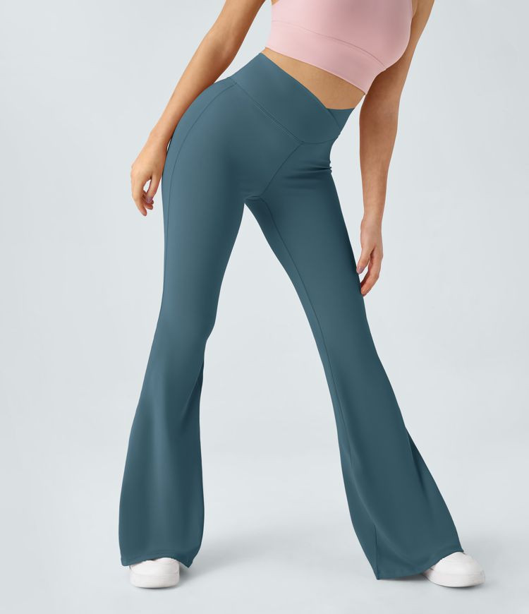 Women’s Crossover High Waisted Back Pocket Super Flare Leggings - Halara | HALARA