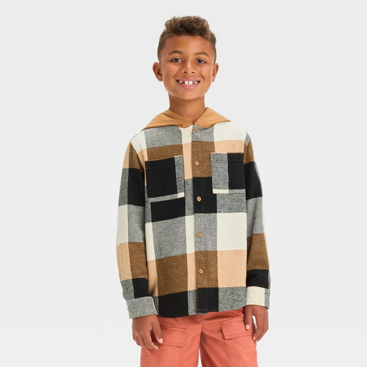 Boys' Long Sleeve Hooded Shacket - Cat & Jack™ | Target