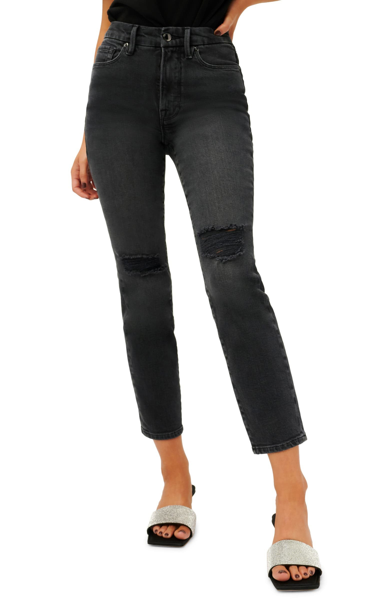 Good Classic High Waist Raw Hem Jeans | Nordstrom