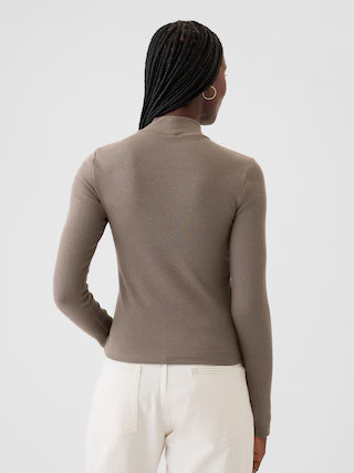 Modern Rib Cropped Mockneck Shirt | Gap (US)