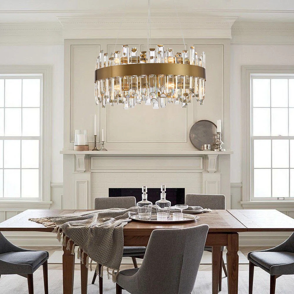 Marais Dimmable Round K9 Crystal Ceiling Light Modern Chandeliers | Wayfair North America