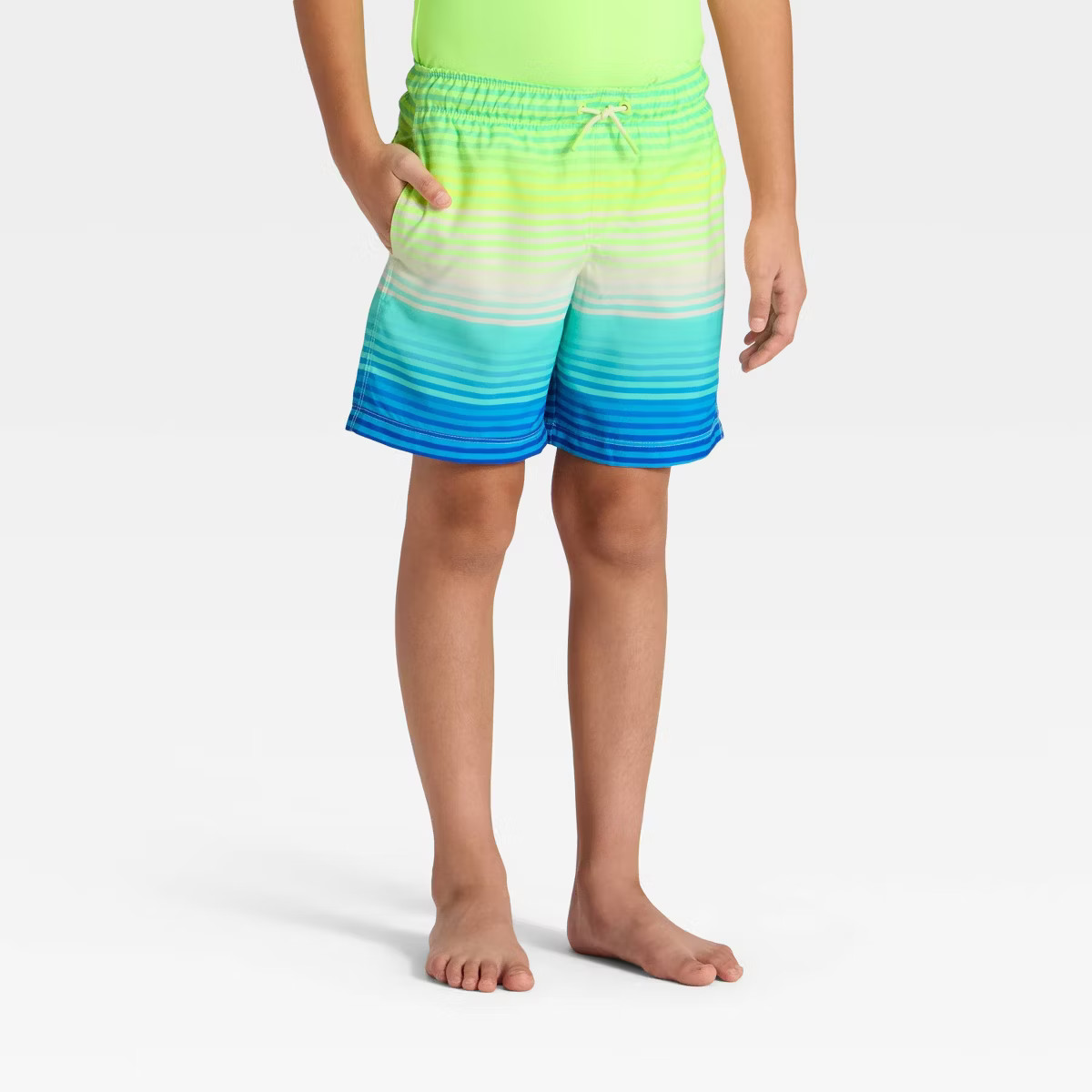 Boys' Ombre Trunk Swim Shorts - Cat & Jack™ Lime Green | Target