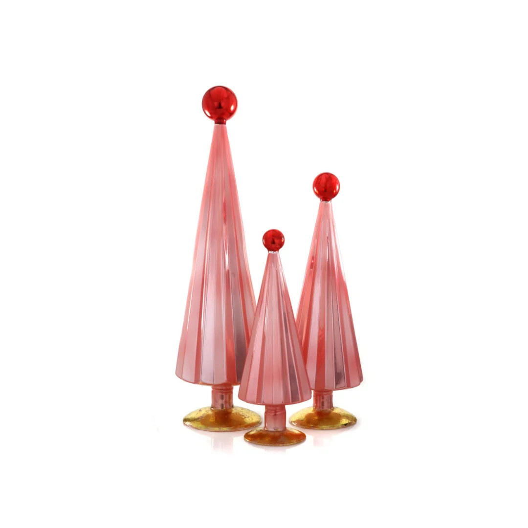 Pleated Pink / Red Tree Set | Pink Antlers