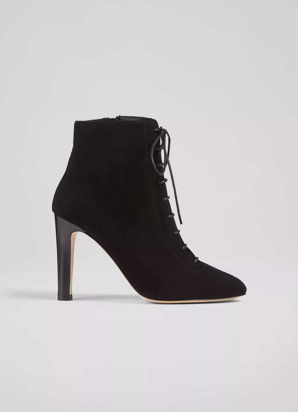 Lydia Black Suede Lace-Up Ankle Boots | L.K. Bennett (UK)