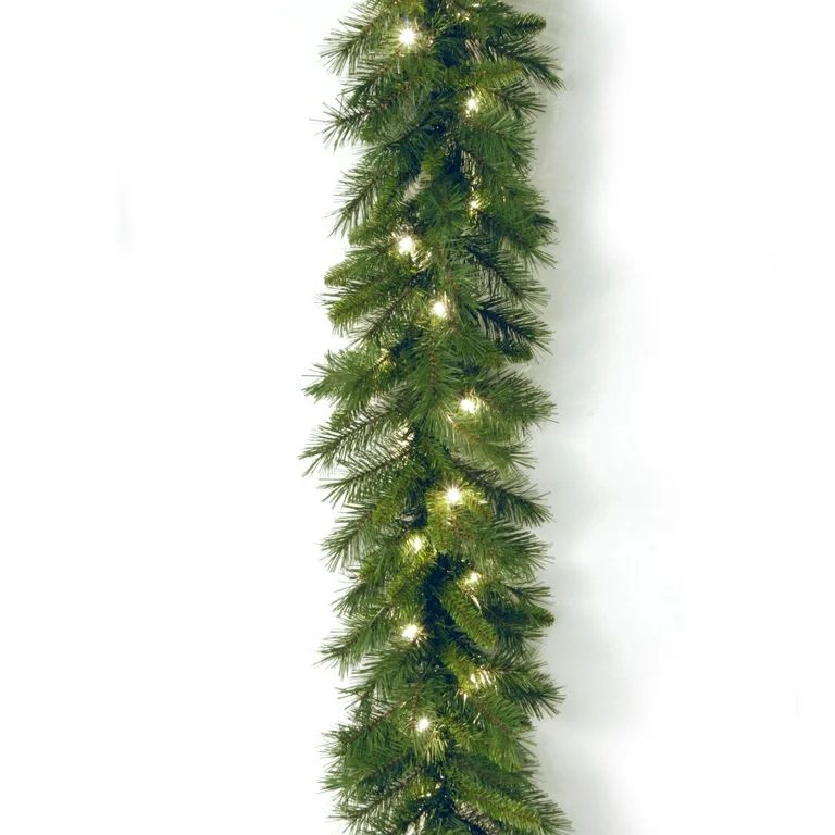 National Tree Company Pre-Lit Artificial Christmas Garland, Green, Winchester Pine, White Lights,... | Walmart (US)