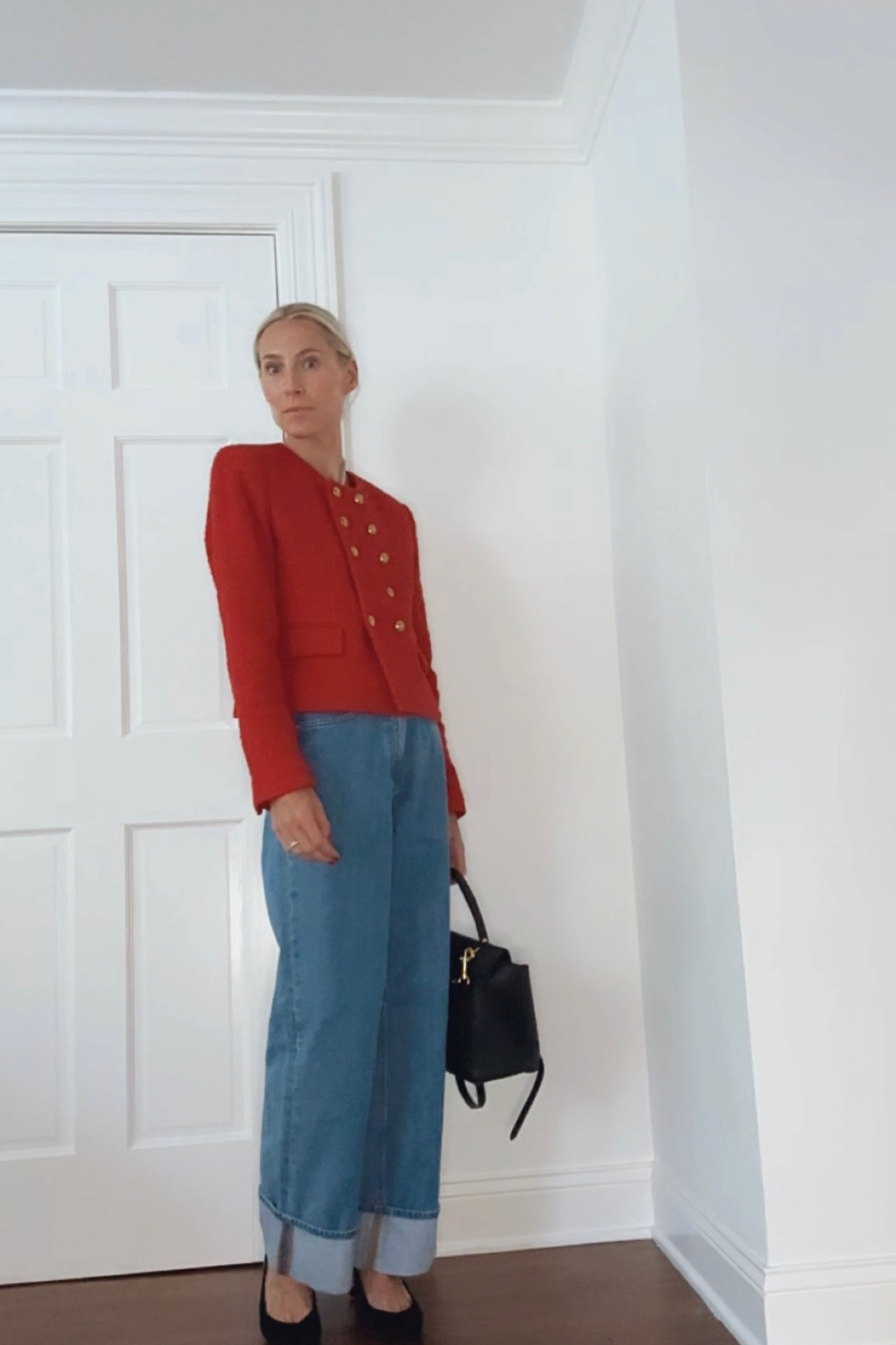 Fall work outfit, red, jacket, cuffed jeans 

#LTKworkwear #LTKstyletip