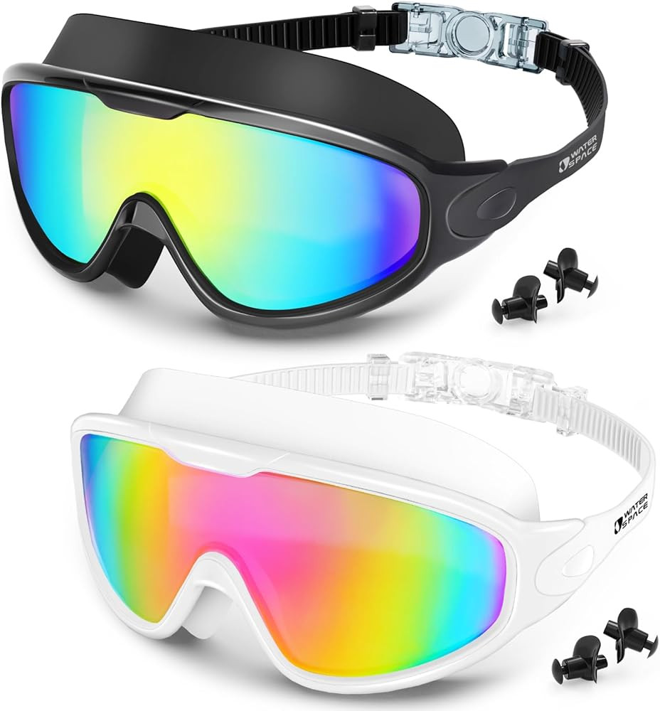 Swim Goggles 2 Pack for Adult Men Women, Anti-fog UV Protection No Leak 180° Wide View Clear Vis... | Amazon (US)