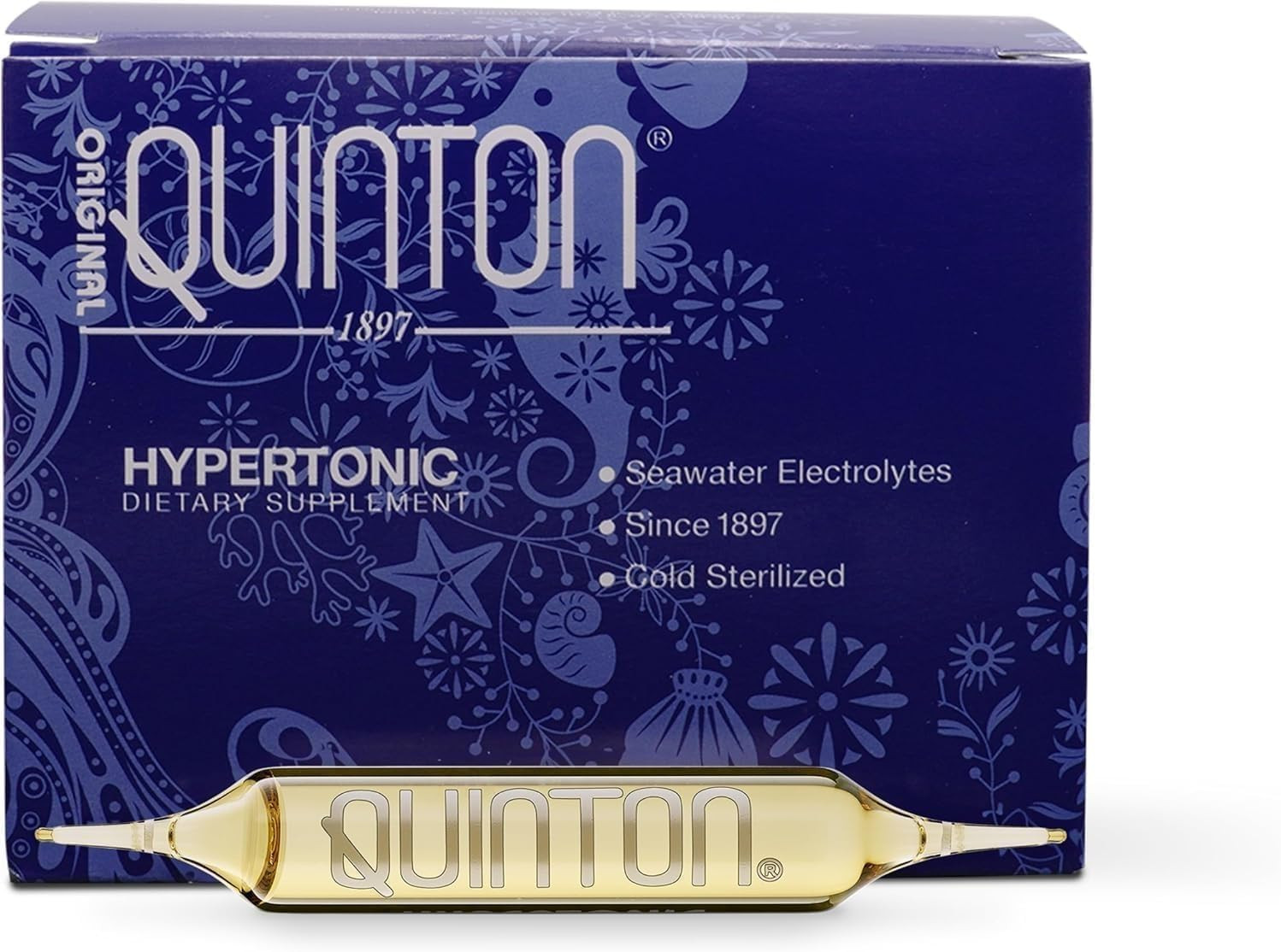 Quicksilver Scientific Original Quinton Hypertonic Solution - Sea Water Hydration - Liquid Minerals with Electrolytes for Muscle Recovery, Stamina+Mineral Replenishment (30 Single Serving Glass Vials) | Amazon (US)
