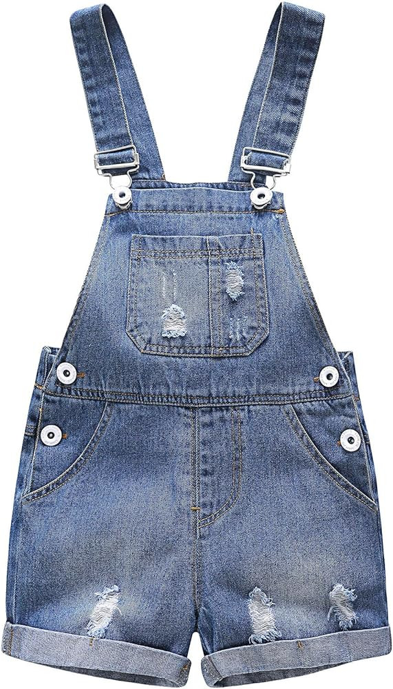 KIDSCOOL SPACE Baby Girl Boy Jean Overalls,Toddler Summer Denim Shortall | Amazon (US)
