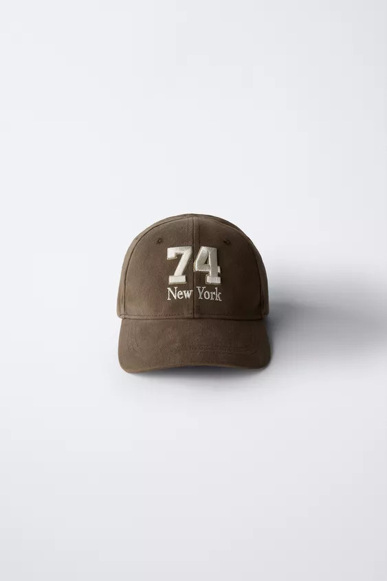 EMBROIDERED VARSITY CAP Brown Pink Blue | Zara UK