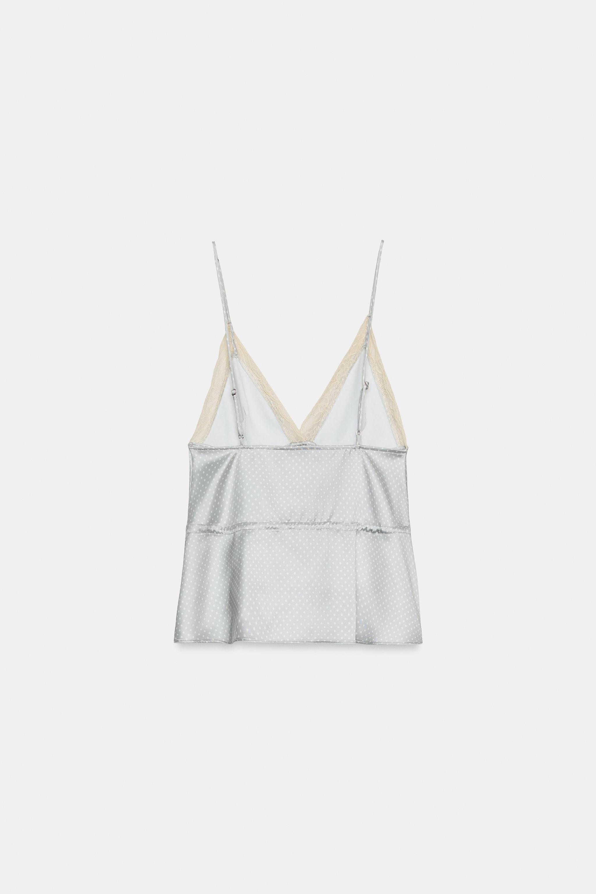 SATIN EFFECT LACE TOP | Zara US