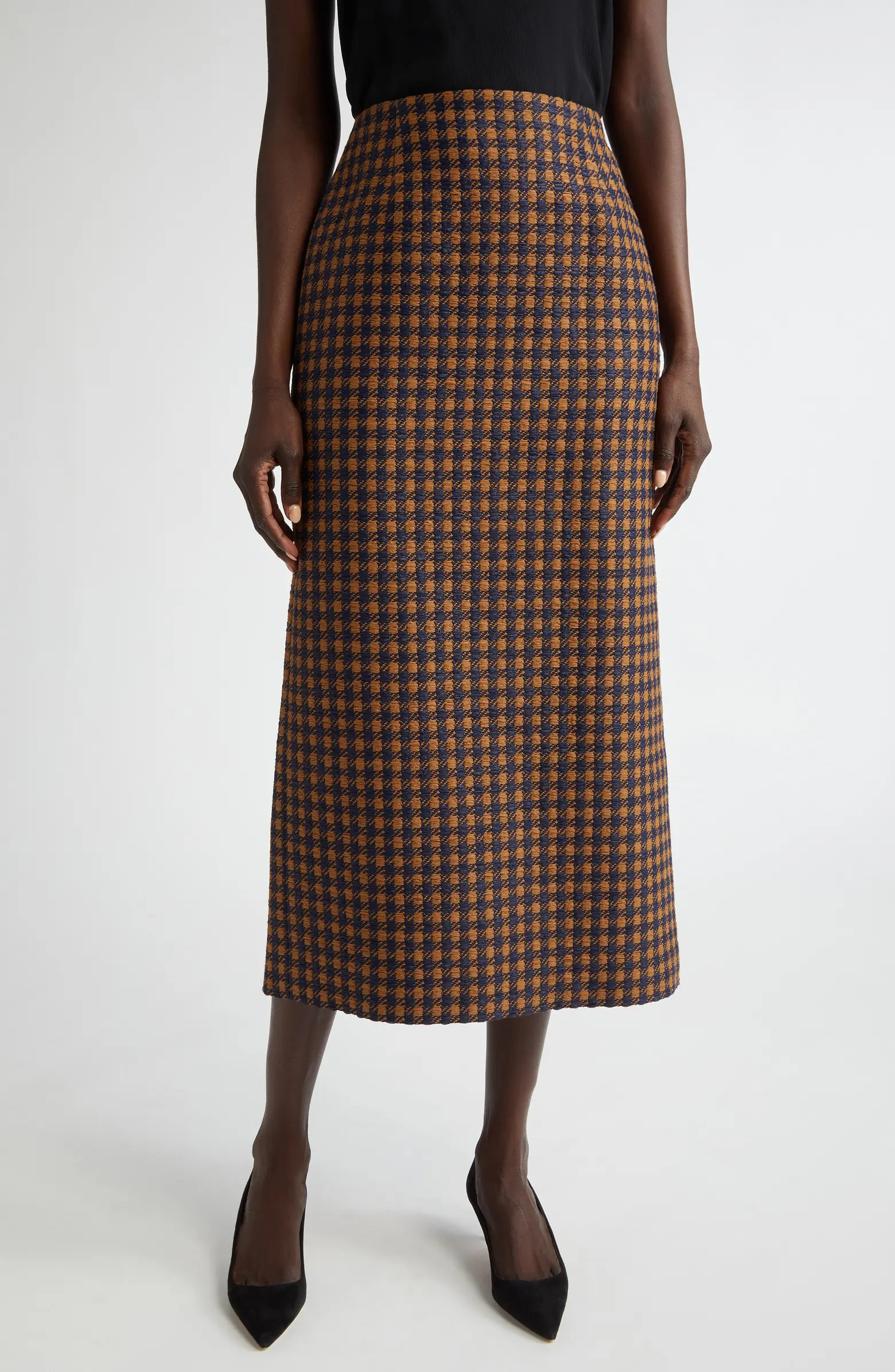 Oscar de la Renta Microcheck Tweed Pencil Skirt | Nordstrom | Nordstrom