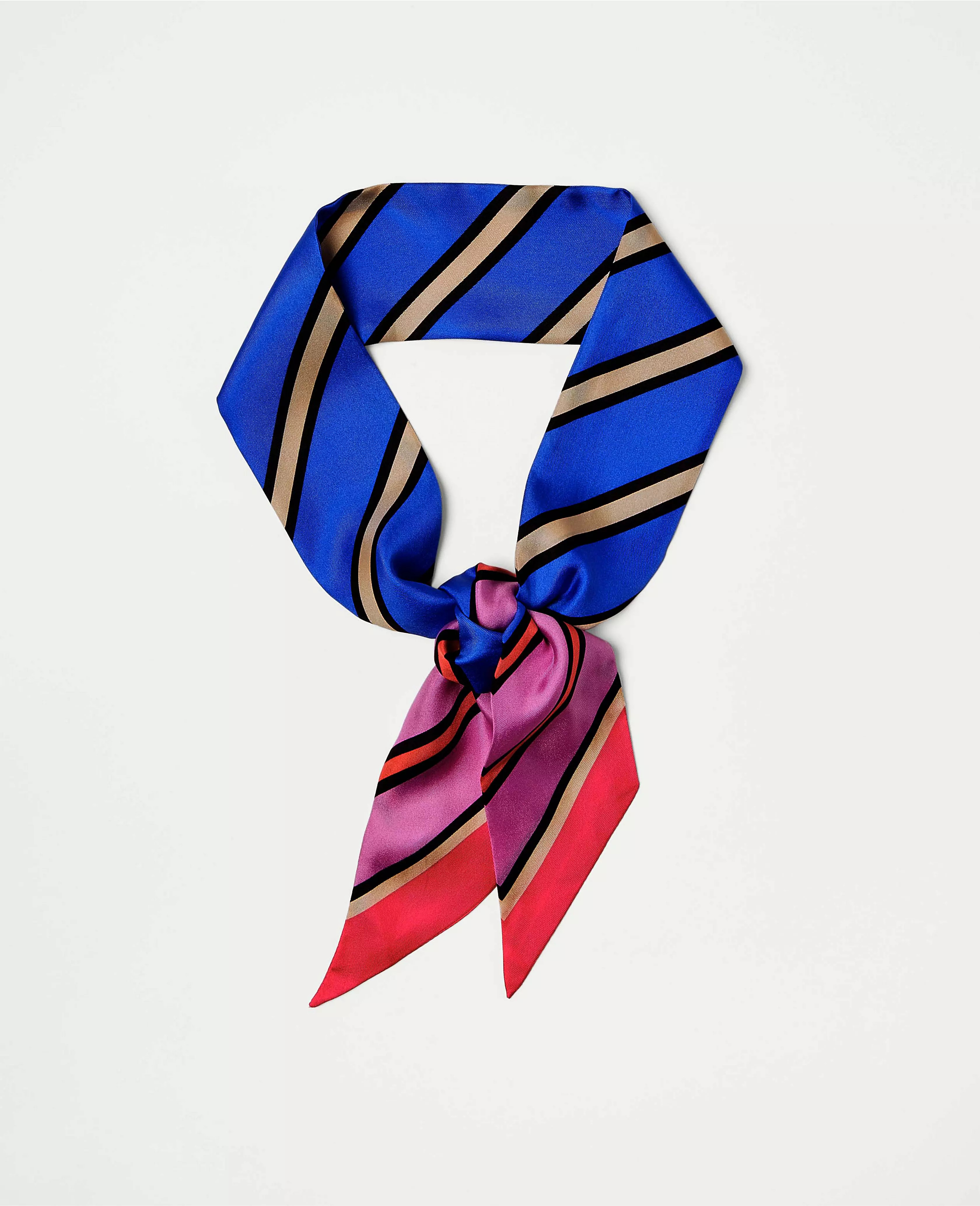 Striped Skinny Silk Scarf | Ann Taylor (US)
