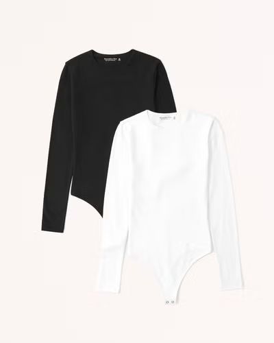 Women's 2-Pack Long-Sleeve Cotton-Blend Seamless Fabric Bodysuits | Women's | Abercrombie.com | Abercrombie & Fitch (US)