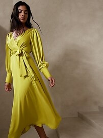 Celestial Blouson-Sleeve Maxi Dress | Banana Republic Factory