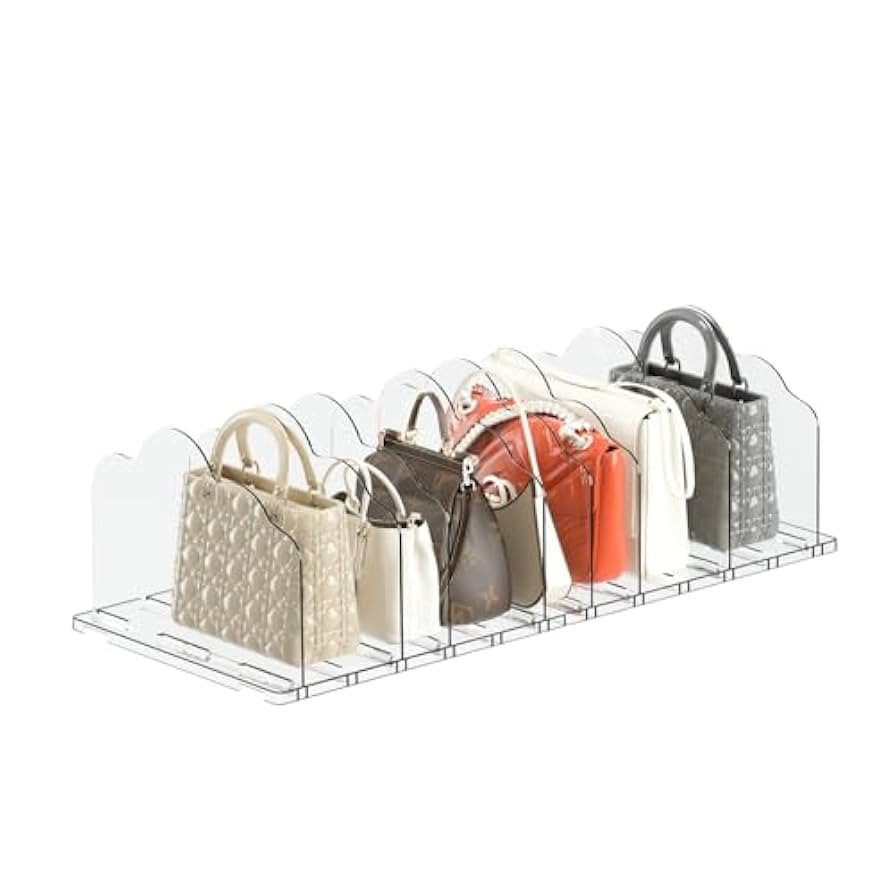 ANTOWIN 2 Pack Purse Organizers for Closet, Clear Adjustable Shelf Divider, Handbag Separators St... | Amazon (US)