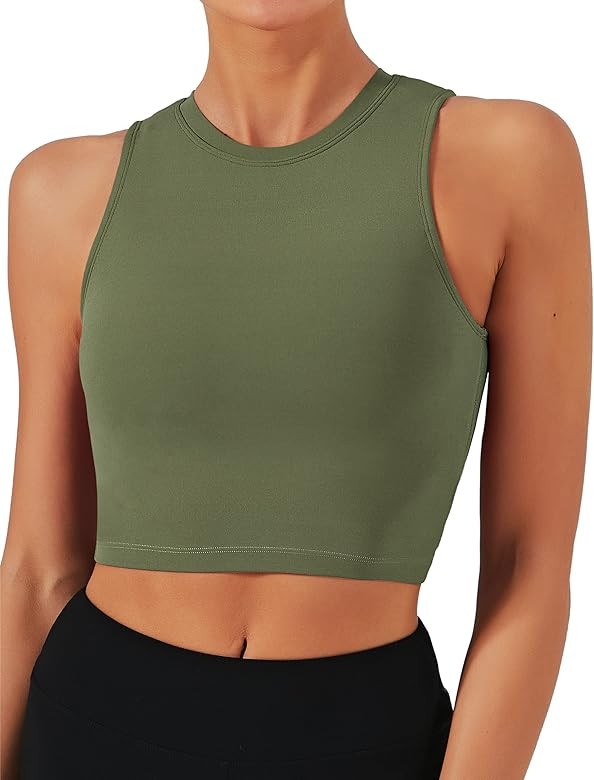 Natural Feelings Sports Bras for Women Removable Padded Yoga Tank Tops Sleeveless Fitness Workout... | Amazon (US)